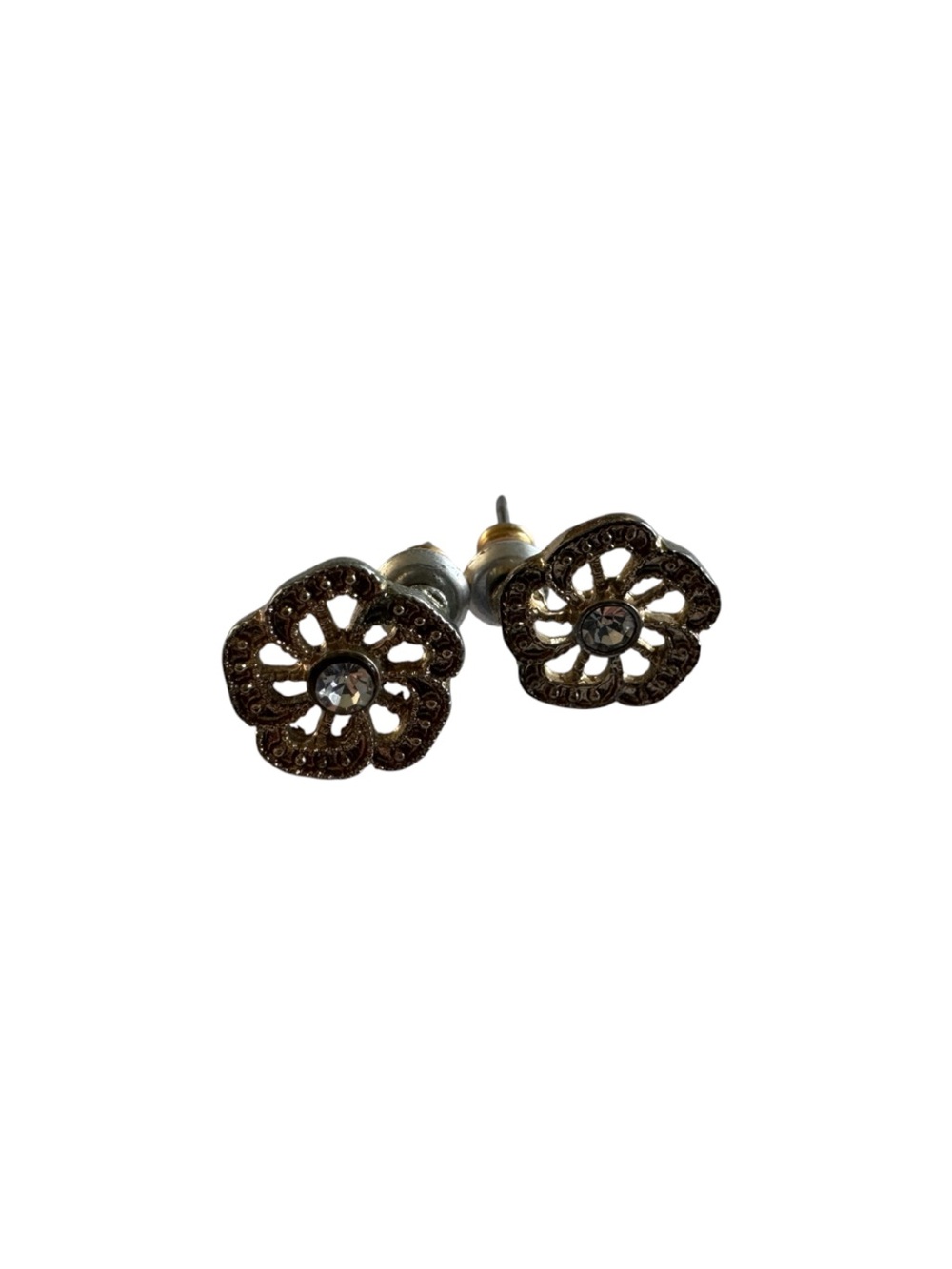 Delicate Floral Crystal Stud Earrings